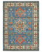 3x5 Blue Kuba Afghan Hand Knotted Wool Area Rug